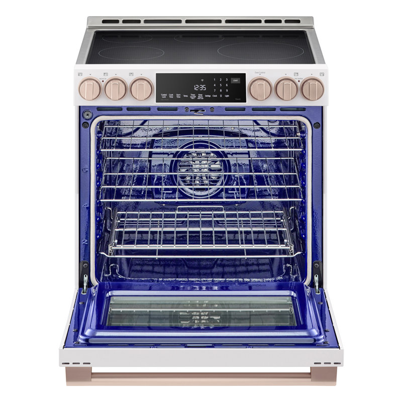 Lg Studio 6.3 Cu. Ft. Instaview Induction Slide-in Range With Air Fry And Air Sous Vide, Essence White