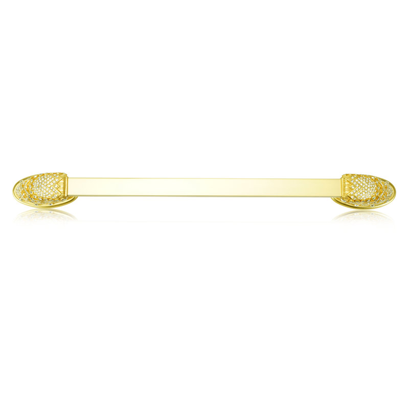 10" C TO C  EVENING DRESS IV APPLIANCE PULL; CLEAR CRYSTAL SATIN GOLD FINISH