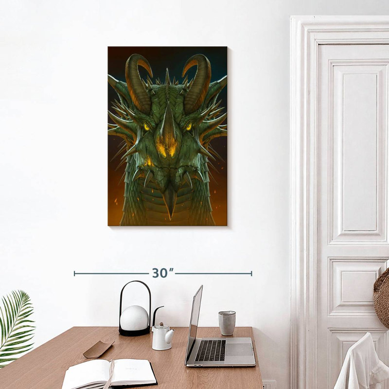 Portrait de dragon Brampt, H 30 po x l 20 po
