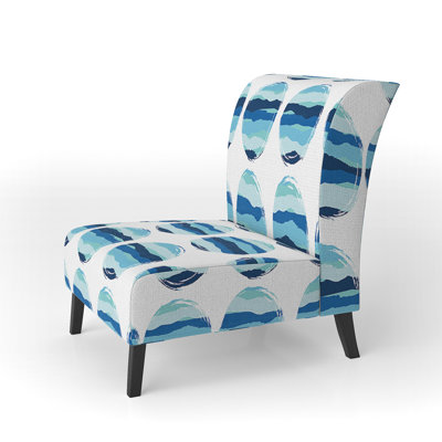 Fauteuil de chambre rembourré à motif blanc et bleu
