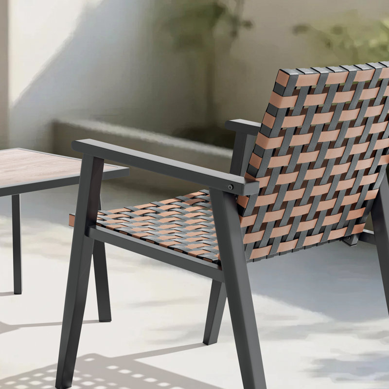 Ensemble bistro 3 pièces pour patio, ensemble bistro pour l'extérieur, chaises en osier de rotin avec table d'appoint