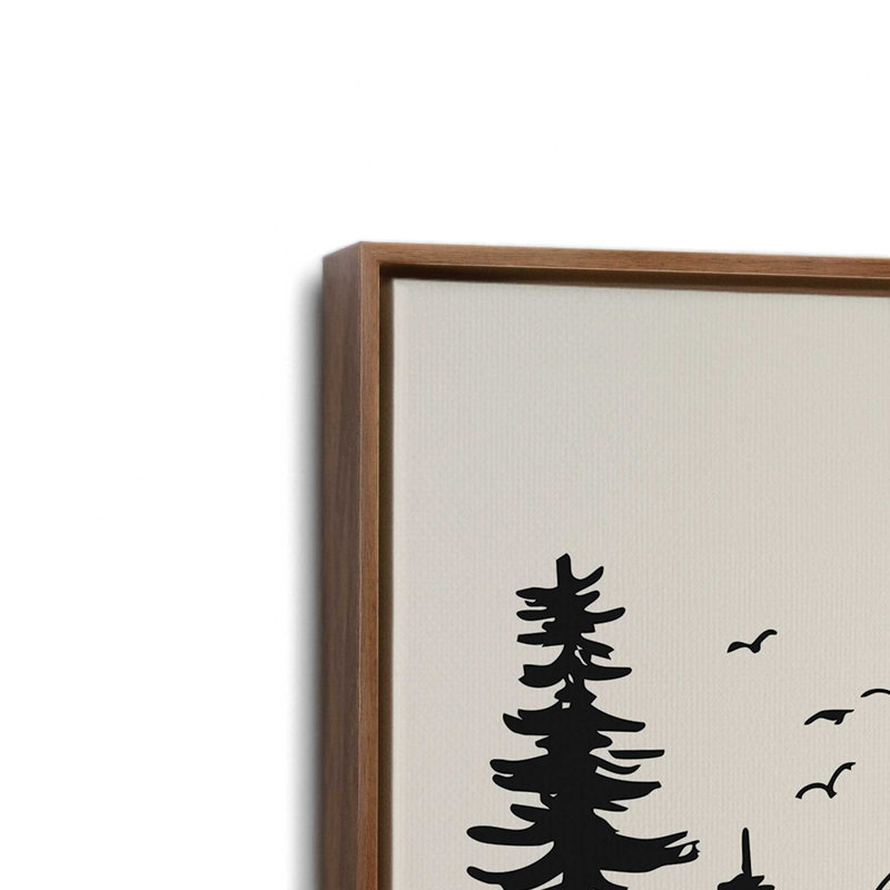 «Whispers of Pines», ensemble de 2 impressions, Cadre flottant en noyer, 30 po x 20 po