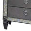 Table de chevet Laine, 2 tiroirs, garniture, bois massif gris