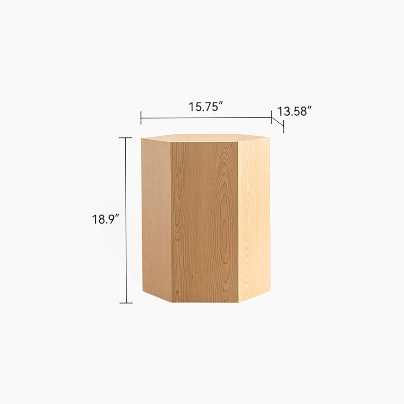 Table basse Hexagon MDF, Bois naturel