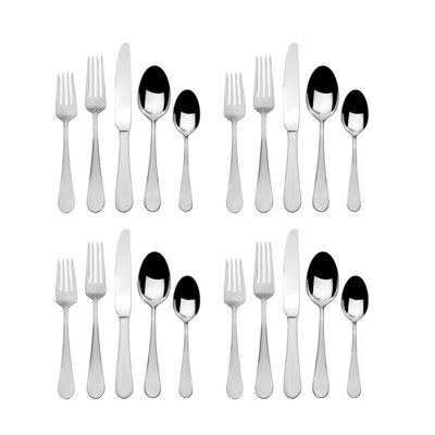 Ensemble de couverts 20 pièces de base, service pour 4, en acier inoxydable 18/0 Towle Living