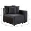 Fauteuil gris avec dossier confortable et ajustable, coussins polyvalents