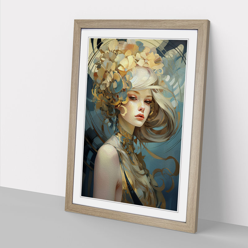 Single Picture Frame Print on Wood, Oak Framed, 46cm H x 34cm W