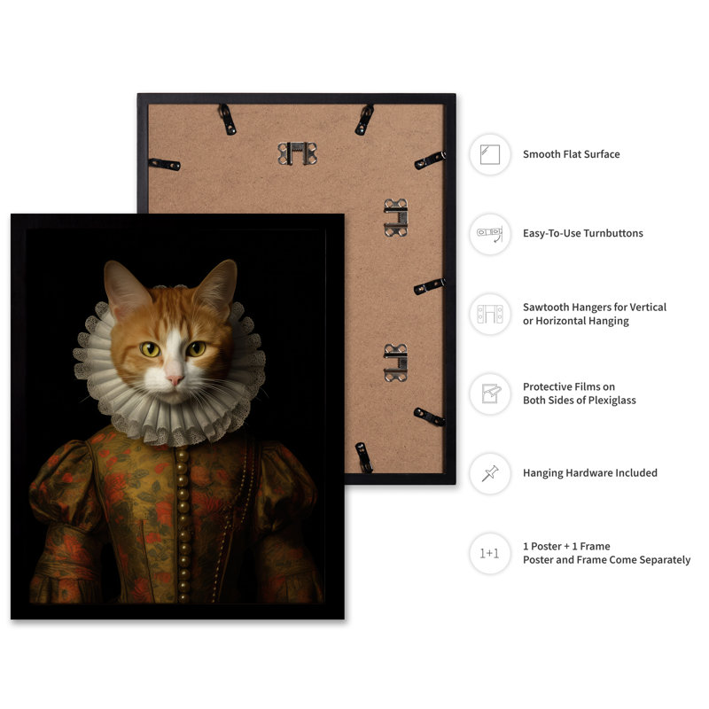Chat de la Renaissance, Black Framed, Poster, 24"H x 32"W