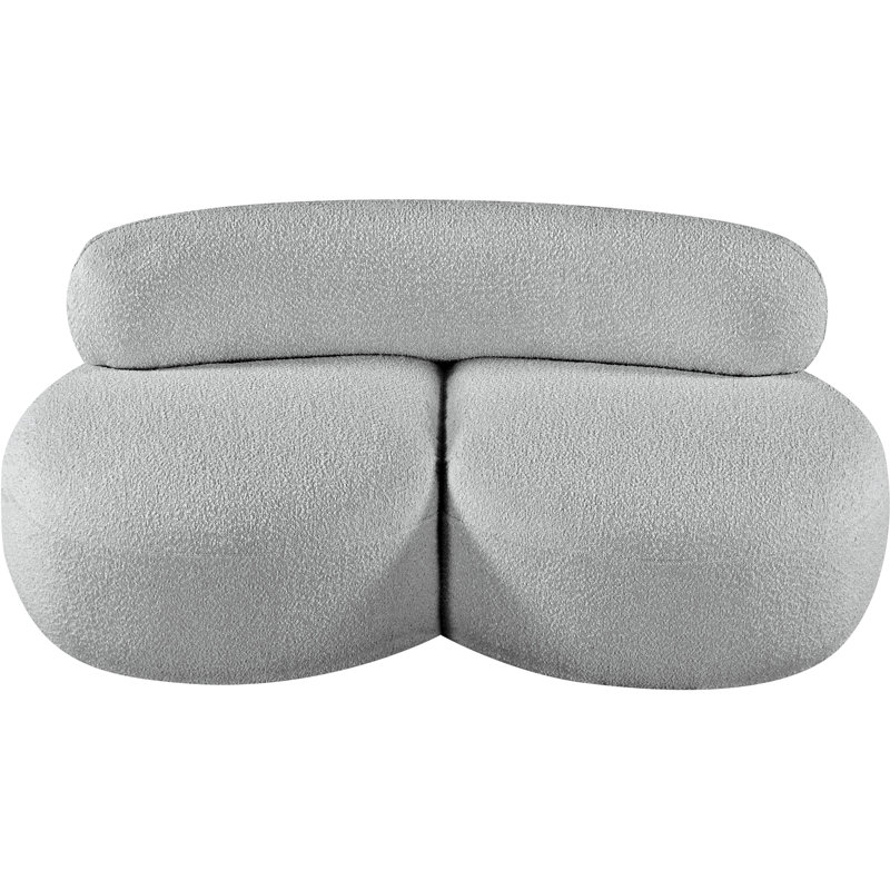 Isia Upholstered 65'' Loveseat, Grey Boucle Fabric