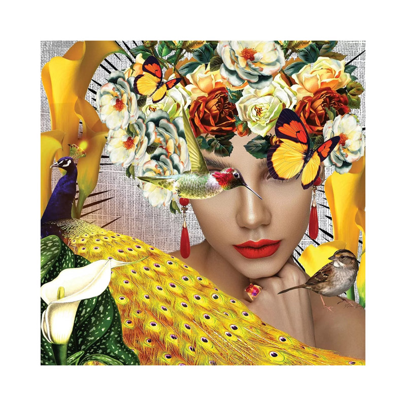 «Jasmine in Bloom» par Yvonne Coleman Burney - impression d'art graphique, H 26 po x l 26 po x P 1,5 po, Toile tendue