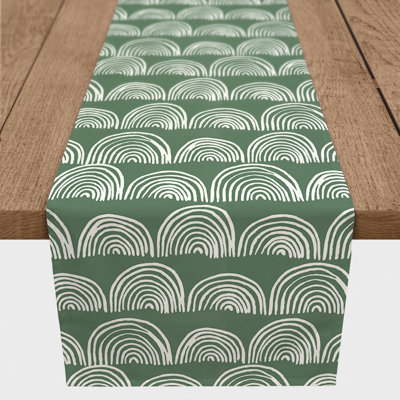 Half Circle Pattern Yellow 4 Table Runner