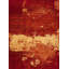 Whimsical R Hand Knotted Wool Abstract Area Rug in Red/Gold-1296536620