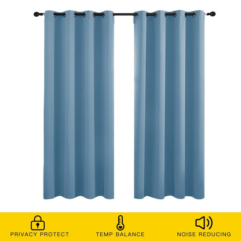 2 Panels Blackout Curtains Panels For Window, Window Treatment Thermal Insulated Solid Grommet Blackout Drapes For Bedroom (58*86 Inch)