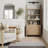 3 Tier Arched Bookshelf With Cabinet Base And Solid Wood Frame-106870620