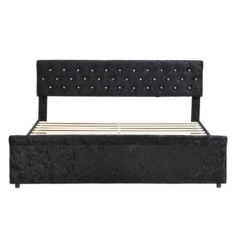 Farquhar Upholstered Storage Bed, Black, Super King (6')
