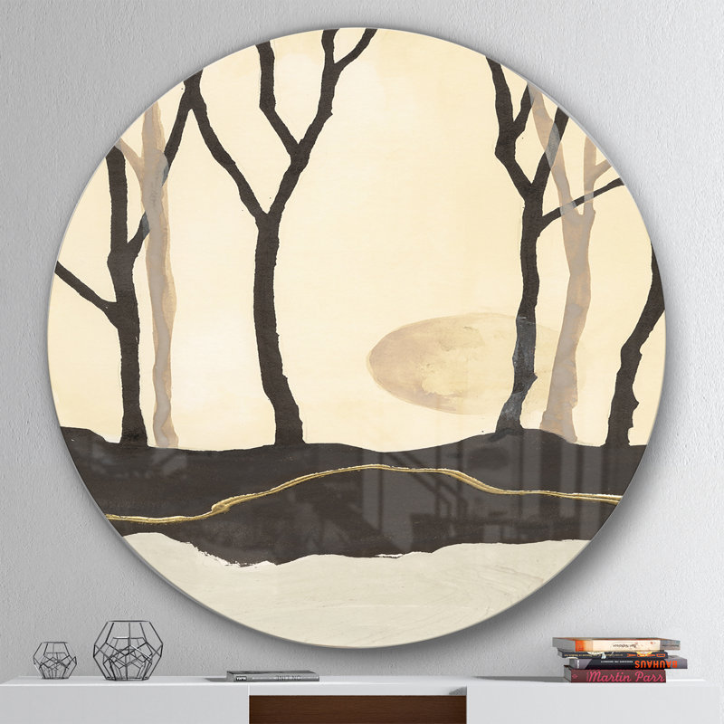 «Forest Silhouette III», reproduction d'art sur cercle en métal, H 11 po x l 11 po
