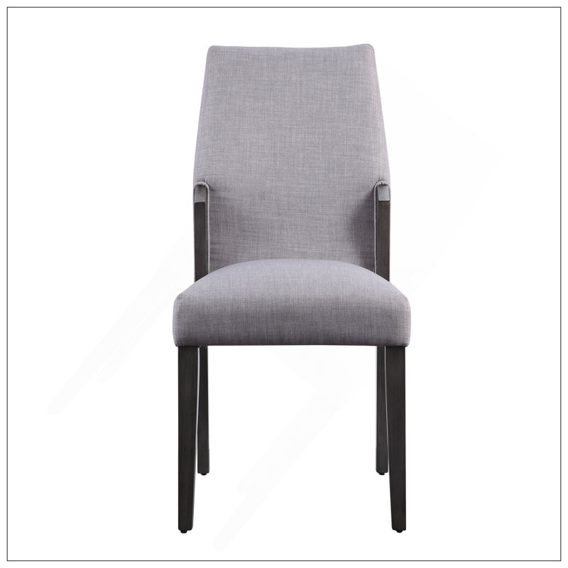 Ensemble de 2 chaises d'appoint rembourrées gris colombe et chêne gris, confort moderne avec un design chic pour les salles à manger