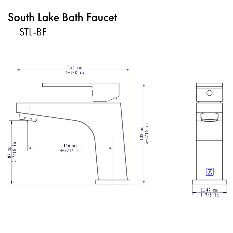 South Lake Single Hole Bathroom Faucet with Drain Assembly