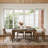 Lartis Solid Ash Wood 5-Piece Dining Set with Sintered Stone Tabletop, Rectangular Kitchen Table with 4 Linen Upholstered Chairs for Dining Room-76724176-190053813