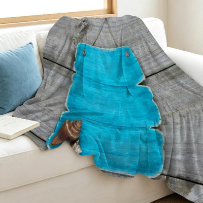 Jeté bleu en flanelle de polaire ultra doux