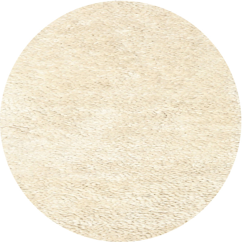 Tapis beige contemporain, Rond 3 pi