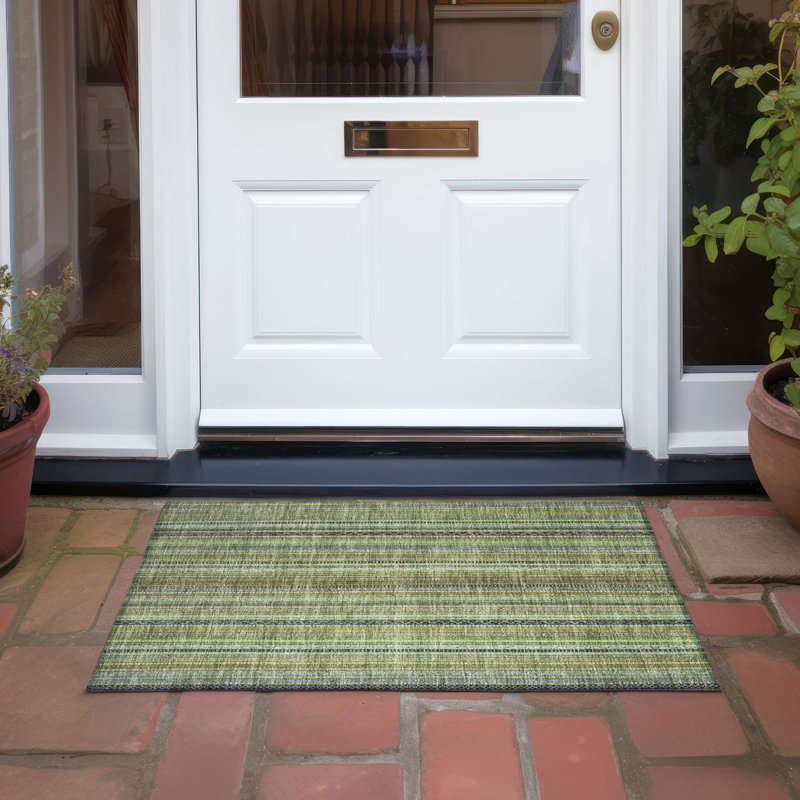 Tapis vert intérieur / extérieur lavable à la machine Claudian ACN1654, Rectangle 1 pi 8 po x 2 pi 6 po