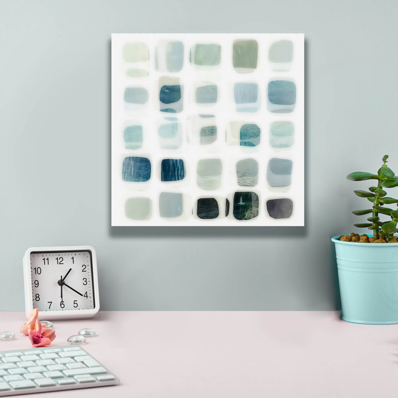 «Hip Squares No. 2» par Tamar Zinna, art mural sur toile, 12 po x 12 po, H 12 po x l 12 po x P 0,75 po