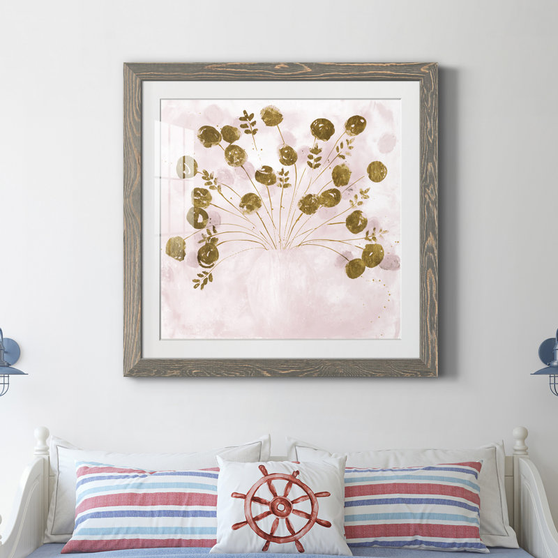 Golden II - Cadre photo, reproduction d'art sur papier, Papier gris, H 35,5 po x l 35,5 po x P 1,5 po