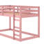 Pink Twin Loft Bed With Wooden Frame-768967517
