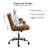 Kaynath Modern 25" W Faux Leather Office Chair with Lumbar Support-2109729001