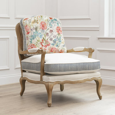 Upholstered Linen and Cotton Armchair