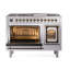 ILVE UN48FNMPEGG Nostalgie II Noblesse 48 inch Dual Fuel Range (8 Sealed Burners + Griddle, Triple Glass Door)-264993569-264993570-264993631