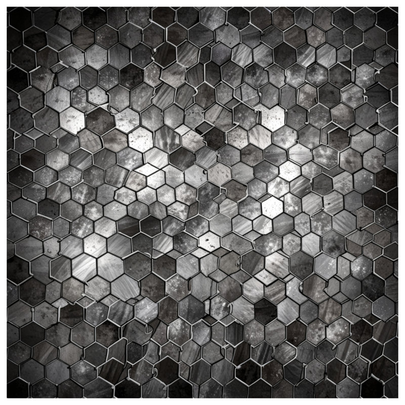 Tapis de bain Metallic Hexagon Tiles, L 34 po x L 21 po