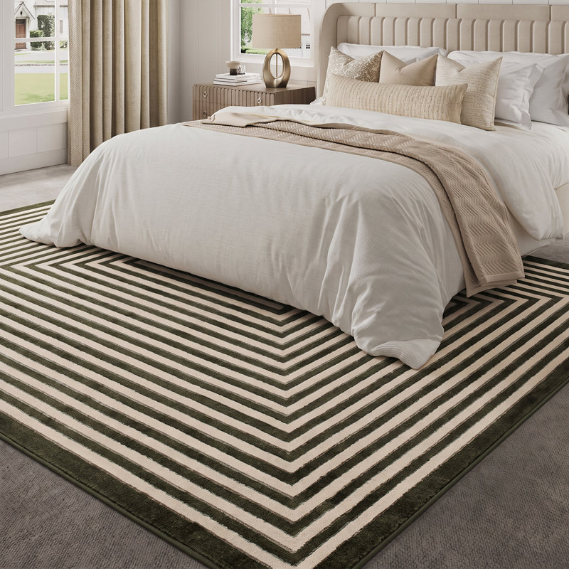 Monaco Series Abrstract Black/Gray/Ivory/Beige Area Rug, Rectangle 7'9" x 10'2"