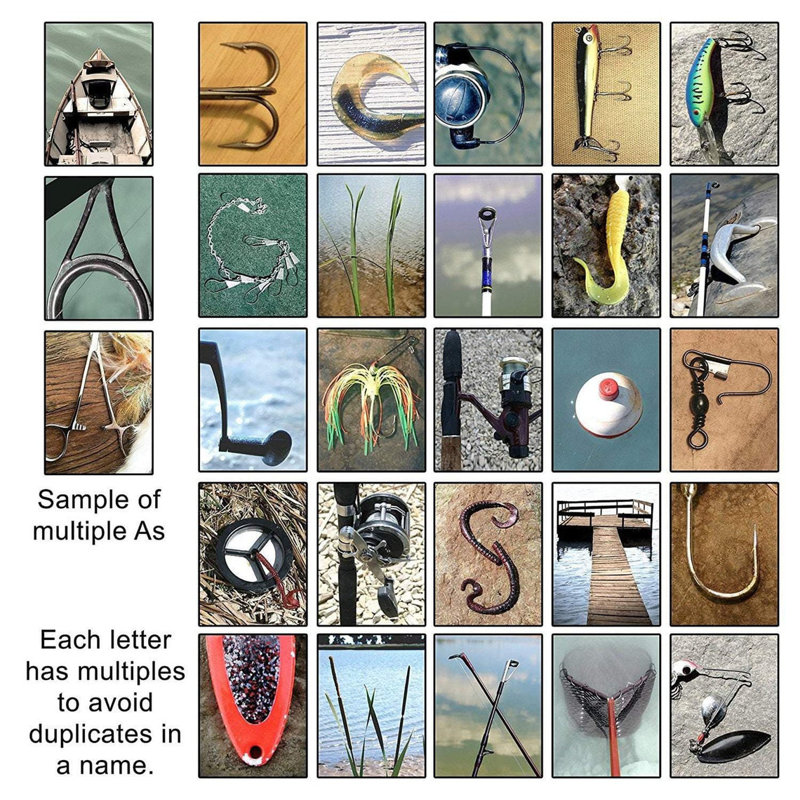Alphabet de pêche personnalisé, Oui
