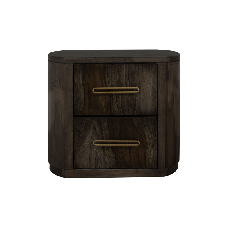 2 tiroirs, table de chevet, Noir