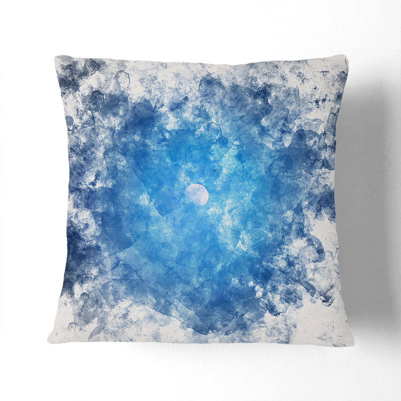 Half Moon Watercolour Cushion with Filling, 55cm H x 55cm W x 20cm D