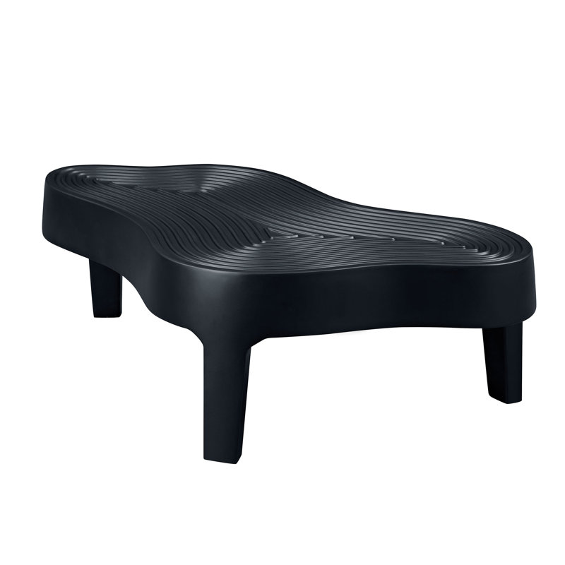 Table basse 47,24 po en fibre de verre avec nuage irrégulier noir mat pour le salon, table centrale, aucun assemblage requis | Idée de cadeau