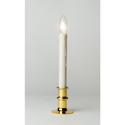Tisbury Unscented Flameless Taper Candle with Metal Holder