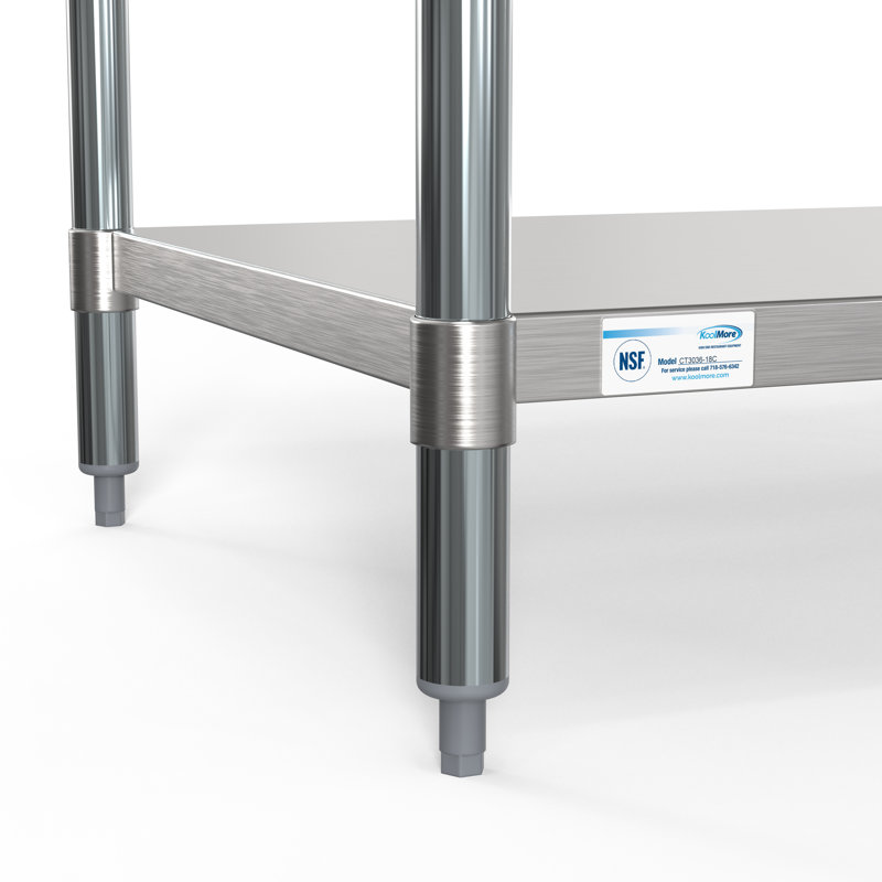 Stainless Steel Top Adjustable Workbench, 34" H x 48" W x 24" D