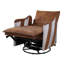 Fauteuil inclinable et pivotant avec cuir moka 2 tons Lamecia