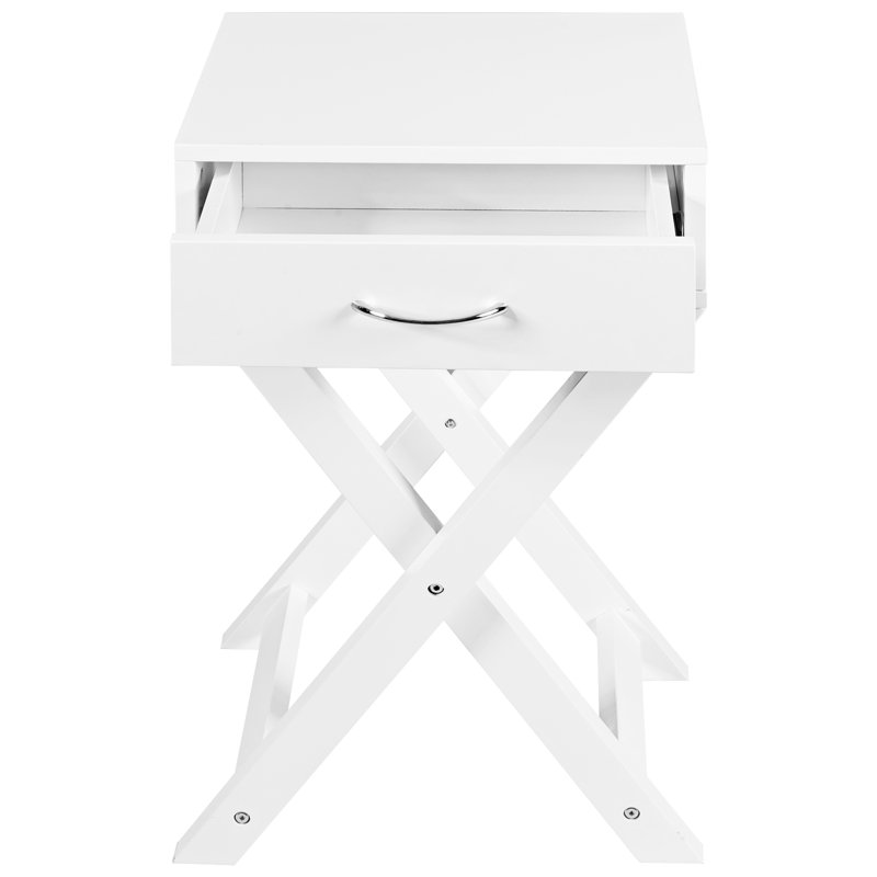 Table de chevet 1 tiroir Neyo, Blanc, 1