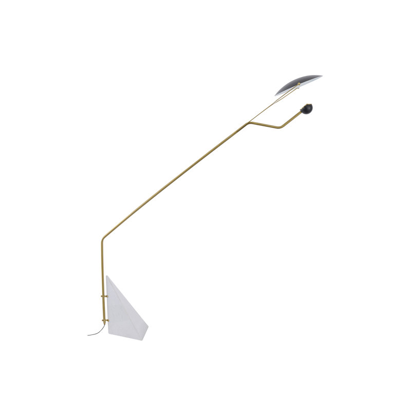 Modern 1 Light Black Aluminum Marble Base Floor Lamp