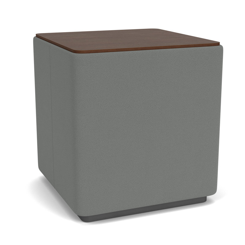 Table de bout avec plateau en stratifié Darsey, Noyer Riftwood, 20", Gris anthracite; astéroide à portes ouvertes