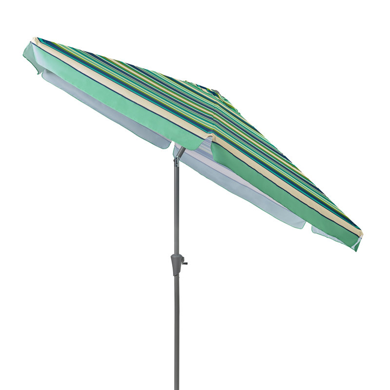 Parasol de marché de 10 pi Marinette, Vert/blanc
