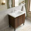 Meuble-lavabo autoportant avec lavabo en céramique, portes à fermeture en douceur et tablettes intégrées-128923438-128923442