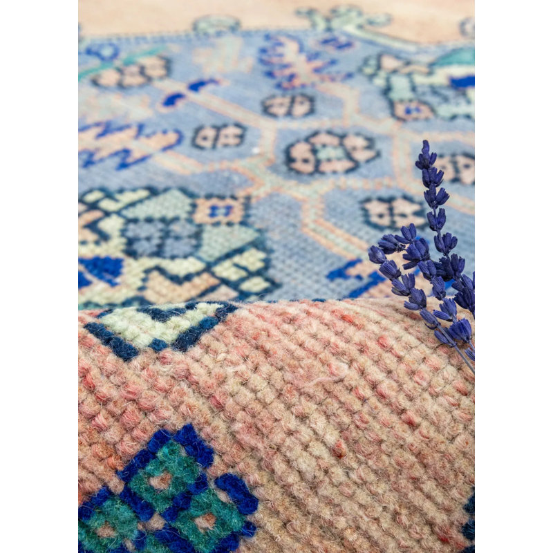 Vintage One-of-a-Kind 3'5" X 5'6" 1970s Wool Area Rug Blue
