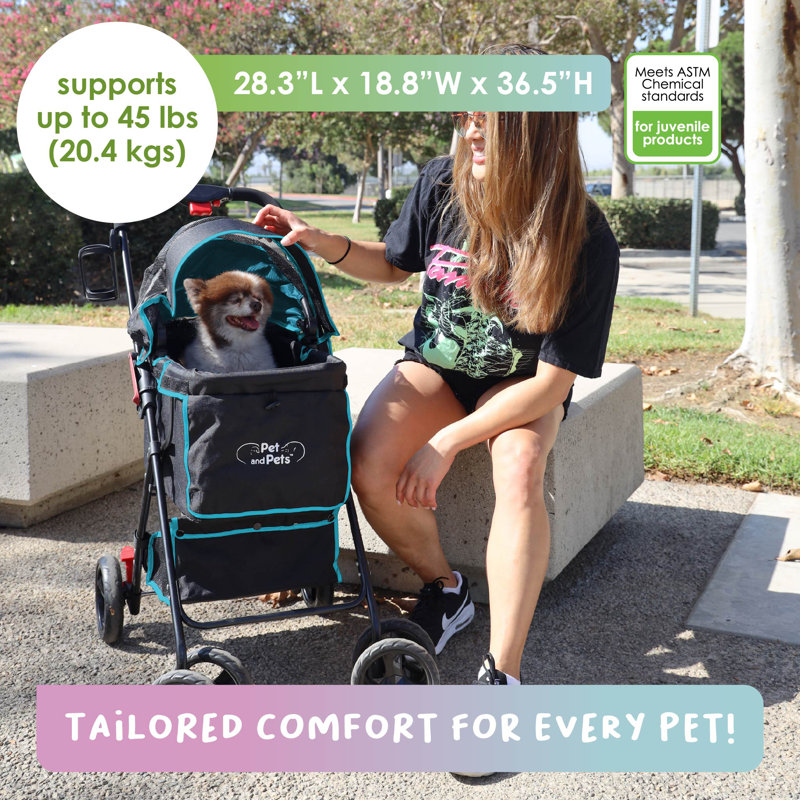 Pet and Pets Swift Pet Stroller, Turquoise