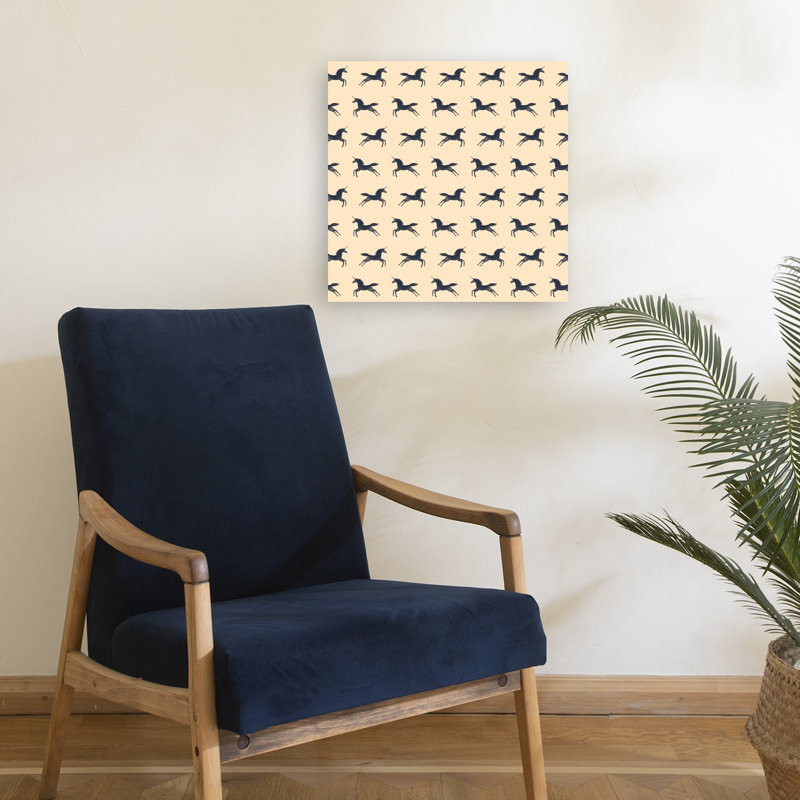 Mystical Unicorn Gallop Surreal Contemporary Horse Wall Art Print 1 Piece Wrapped Canvas Wall Art, 45.72cm H x 45.72cm W