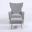 Chaise d'appoint rembourrée avec coussins capitonnés et repose-pieds gris-357037594